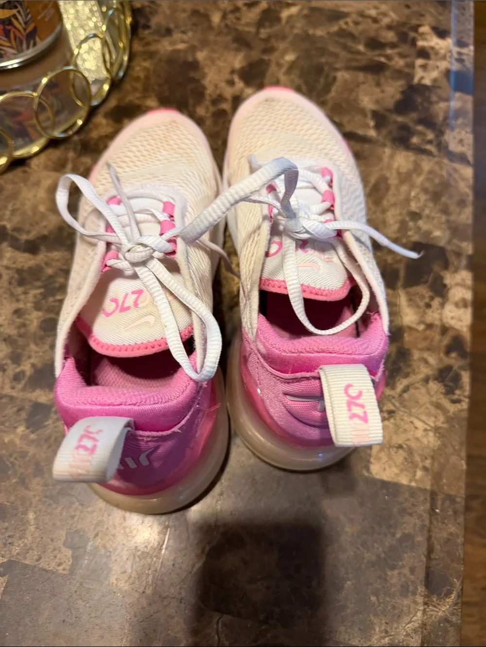 Nike Pink and White Mesh Air Max Style Sneakers